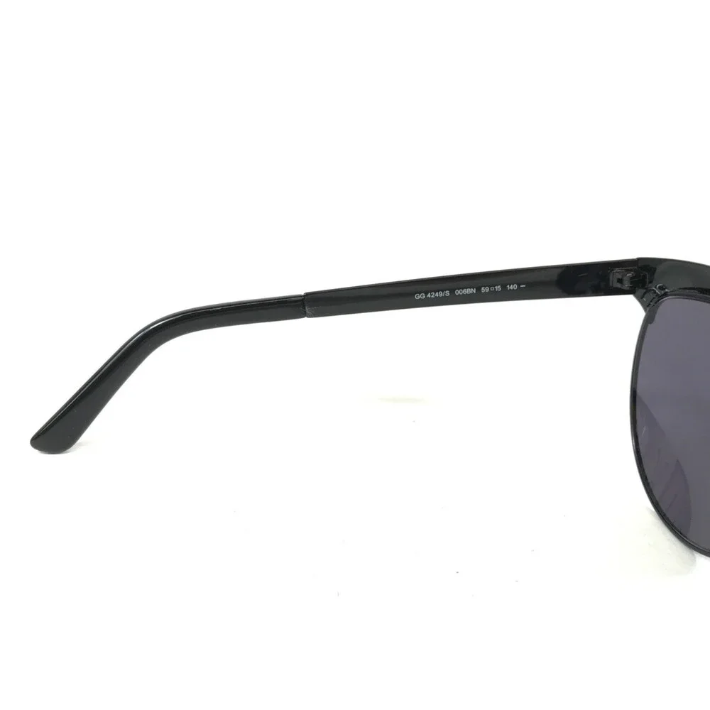 Gucci Sunglasses GG4249/S 006BN Polished Black Cat Eye Frames with Gray Lenses